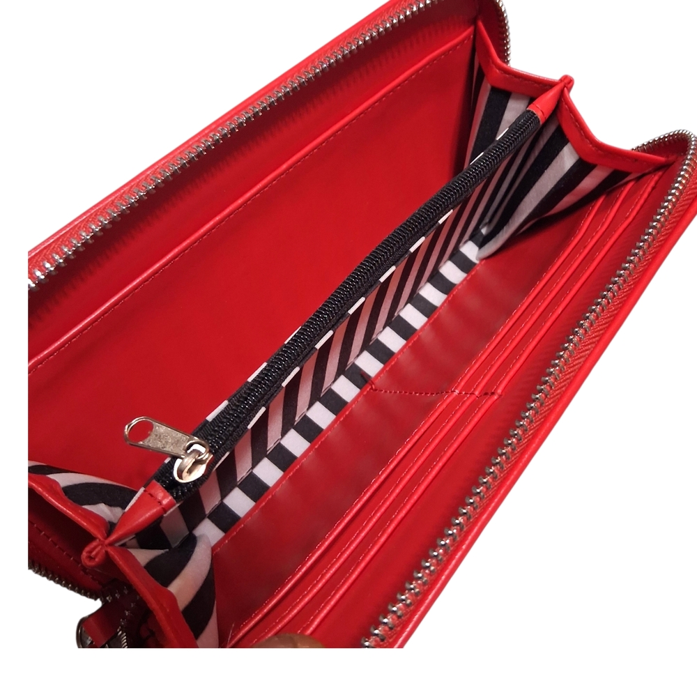 Dabney Lee White & Red Plaid Wallet - Strawberry Accents - wristlet - Picture 3 of 6